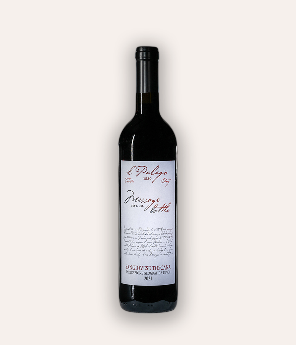 Weingut Il Palagio, Message in a Bottle Rosso, 2022, Trinkvergnügen, Wein